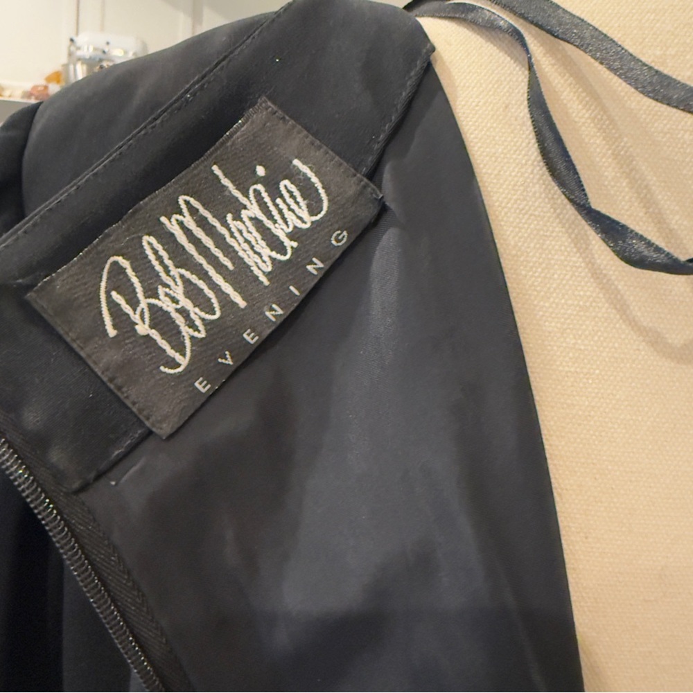 Vintage Bob Mackie Evening Black Dress with Gold Beaded Appliqué | Size 12 - Picture 4 of 11